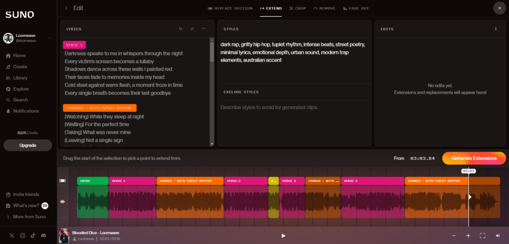 Bloodied Dice: Creating Dark Rap with AI – From Concept to Distribution