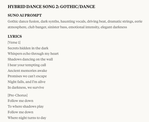 Beautiful Darkness: Crafting a Gothic-Dance Fusion Track with AI