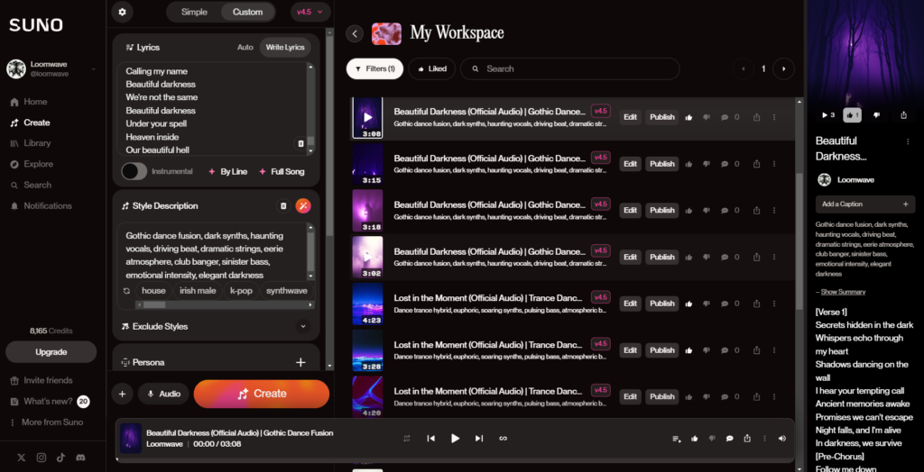 Beautiful Darkness: Crafting a Gothic-Dance Fusion Track with AI