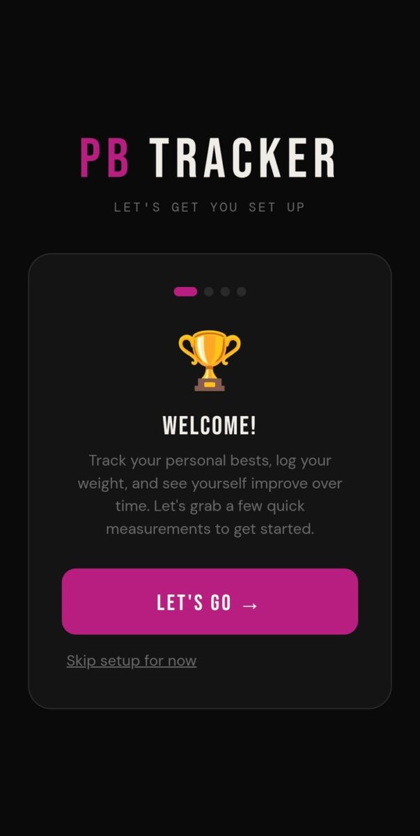 BeStreak screenshot: welcome onboarding