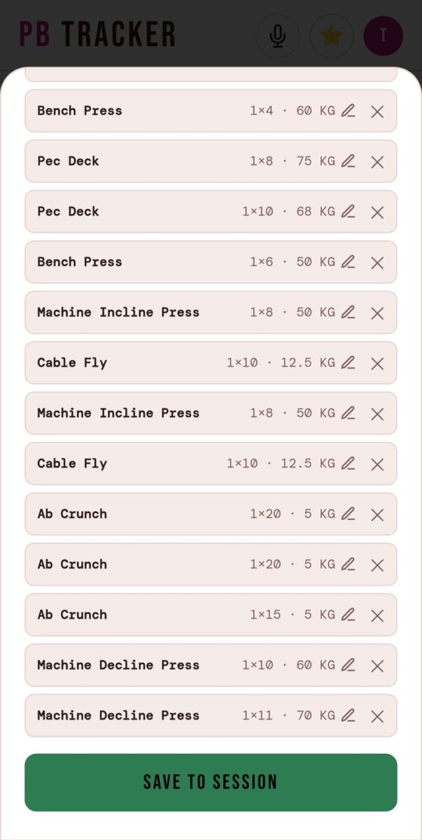 BeStreak screenshot: locked sets chest session