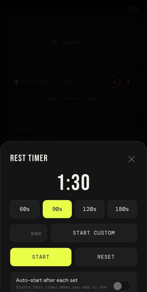 BeStreak screenshot: rest timer