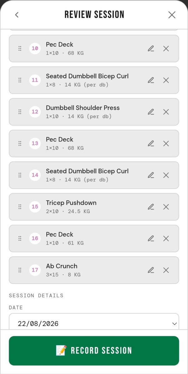 BeStreak screenshot: review session end