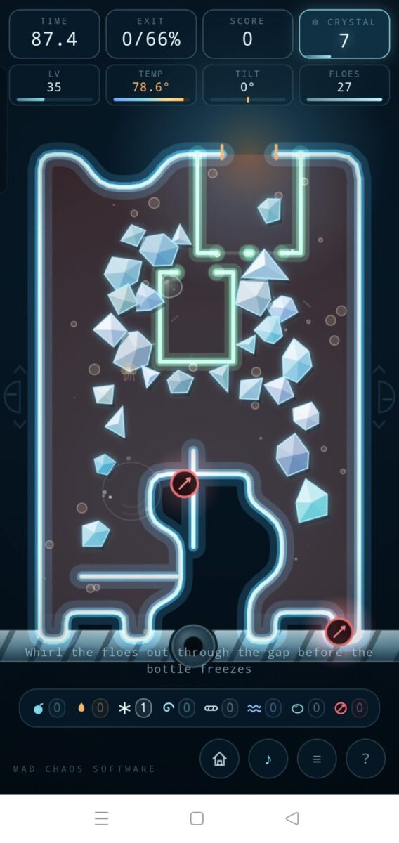 Polymatrix screenshot: neon flask level 35