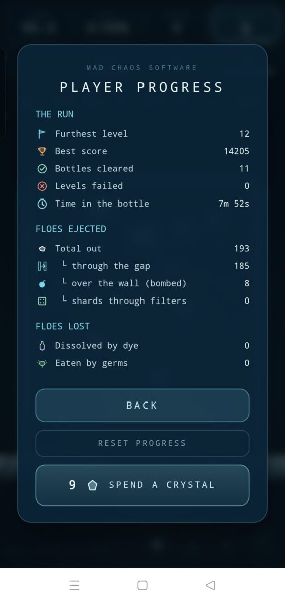 Polymatrix screenshot: player progress