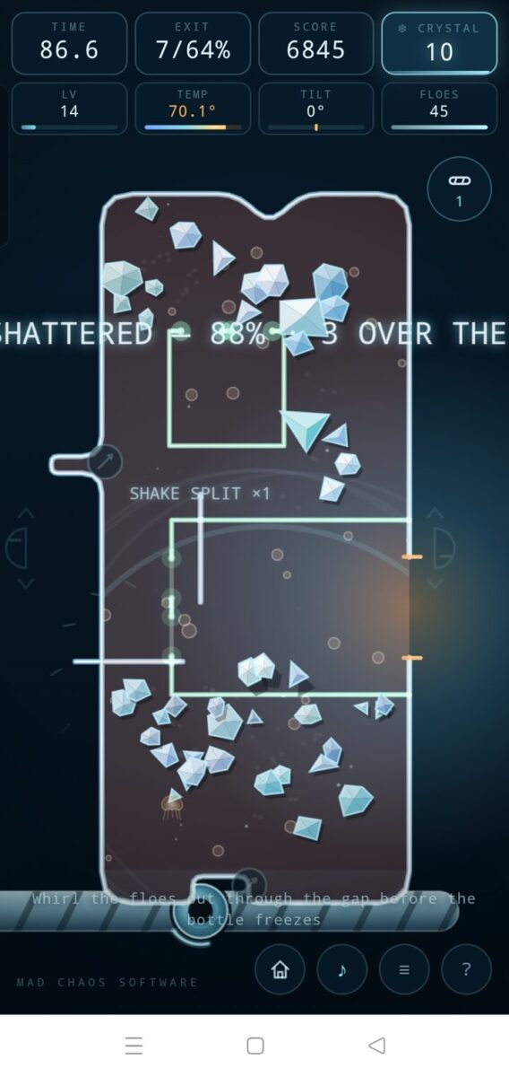 Polymatrix screenshot: shattered floes level 14