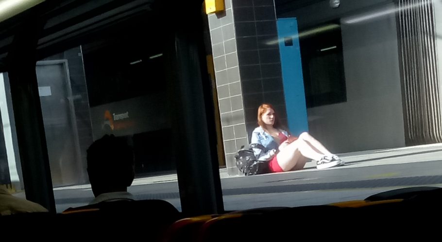 Girl Outside The Sydney Train