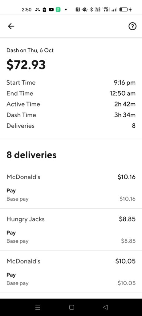 DoorDash Delivery Driver App Screens