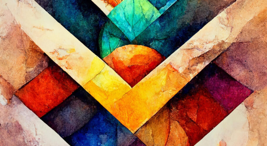 abstract contemporary modern watercolor art