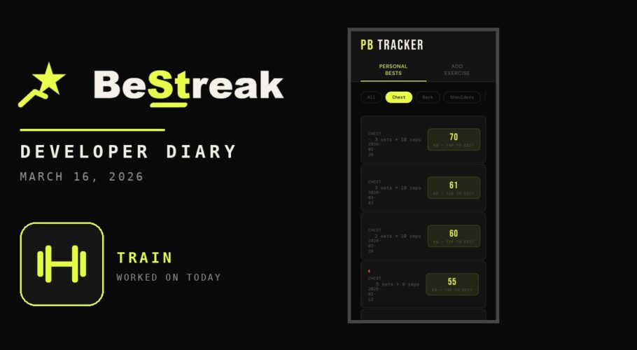 BeStreak developer diary feature image 20260316