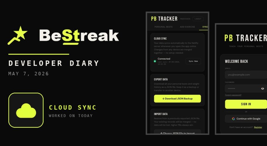 BeStreak developer diary feature image 20260507