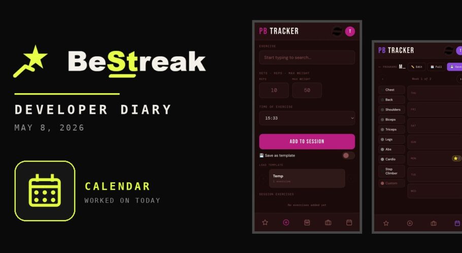 BeStreak developer diary feature image 20260508