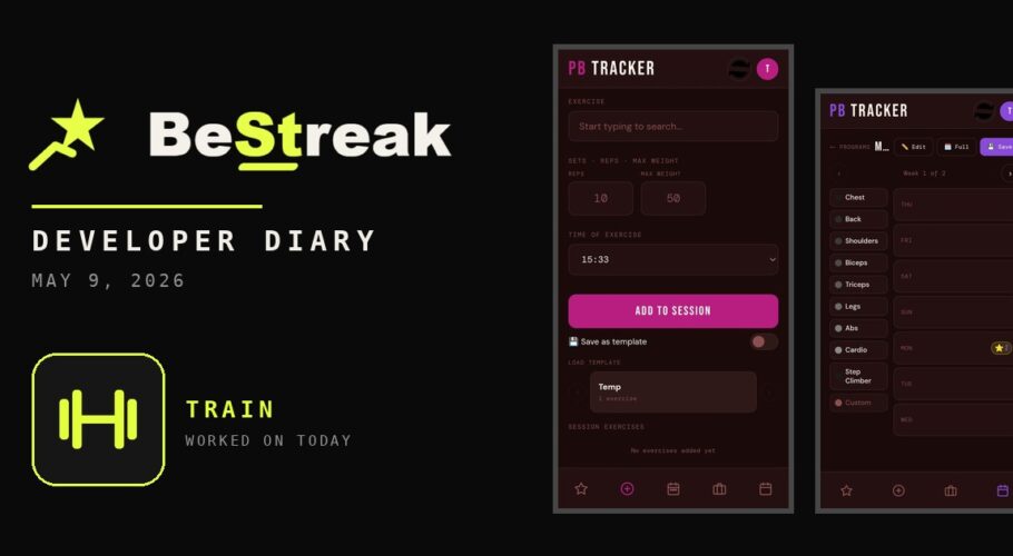 BeStreak developer diary feature image 20260509