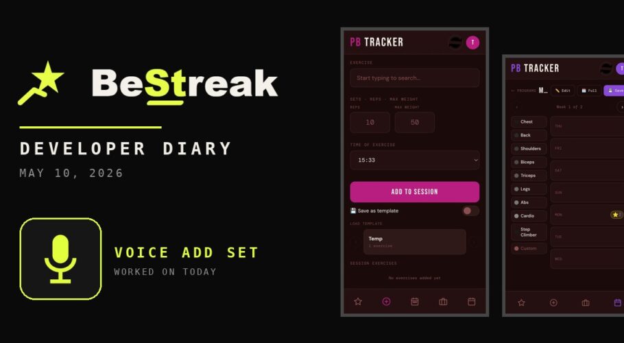 BeStreak developer diary feature image 20260510