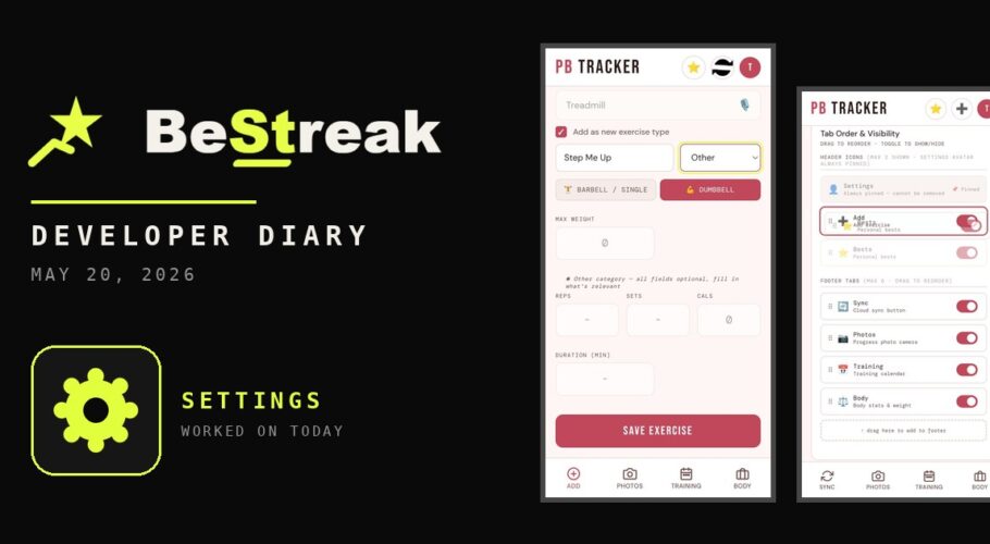BeStreak developer diary feature image 20260520