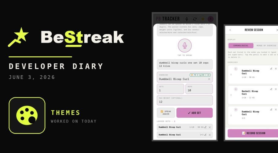 BeStreak developer diary feature image 20260603