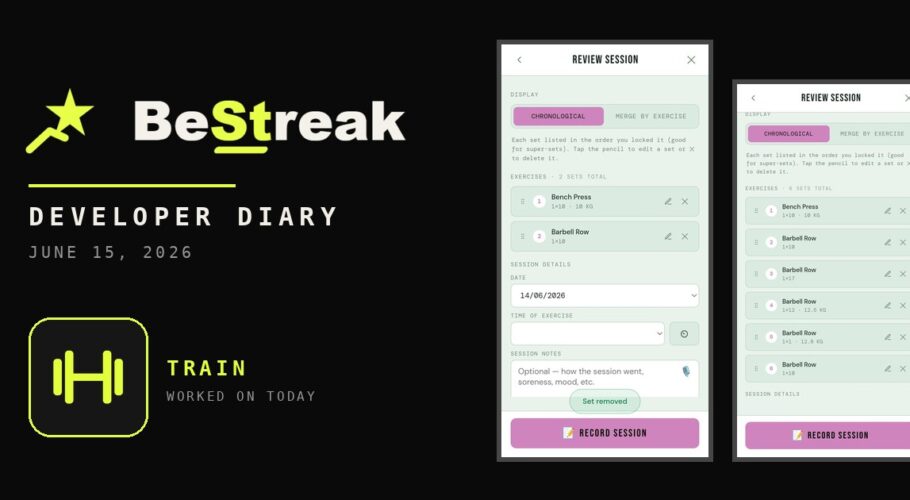 BeStreak developer diary feature image 20260615