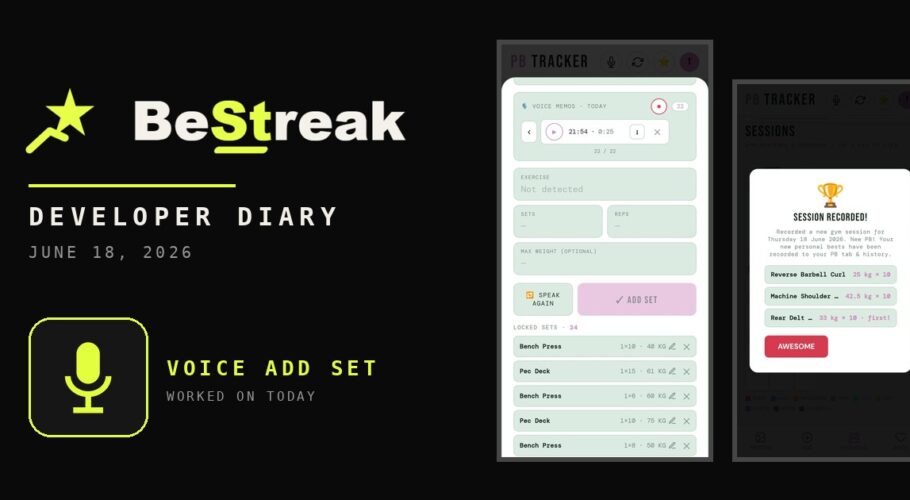BeStreak developer diary feature image 20260618