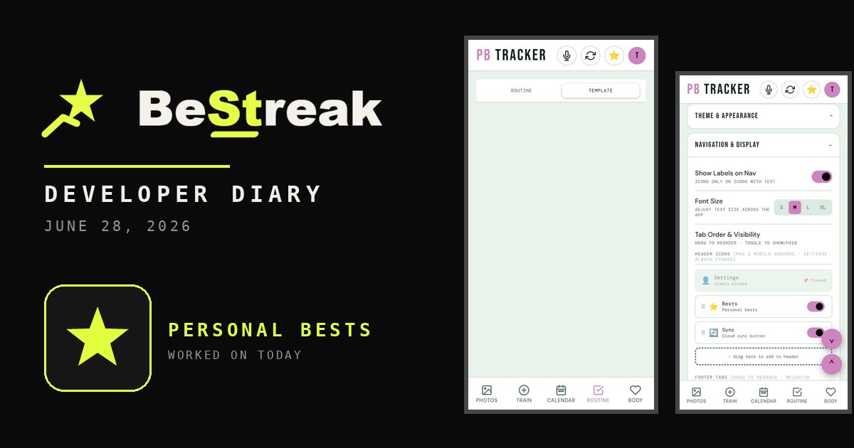 BeStreak developer diary feature image 20260628