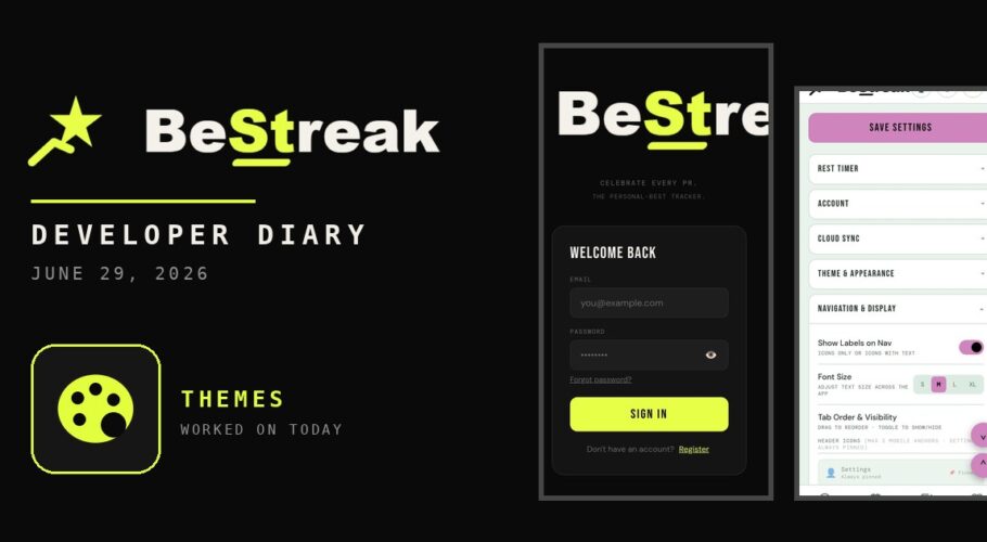 BeStreak developer diary feature image 20260629