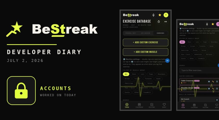 BeStreak developer diary feature image 20260702
