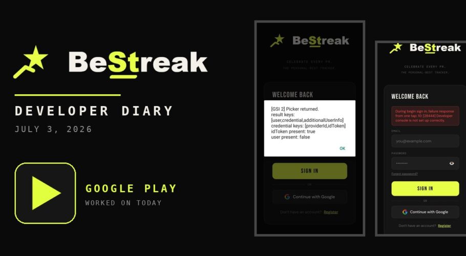 BeStreak developer diary feature image 20260703