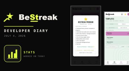 BeStreak: Developer Diary | Analytics, Subscriptions and a Photo Cap Idea From the Treadmill (July 4, 2026)