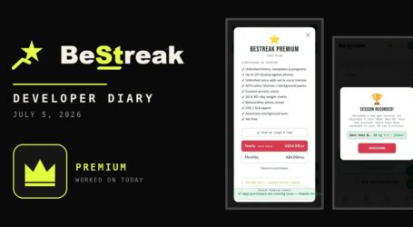 BeStreak: Developer Diary | RevenueCat, a Test Purchase and a Usage Dashboard (July 5, 2026)