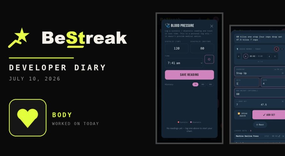 BeStreak developer diary feature image 20260710