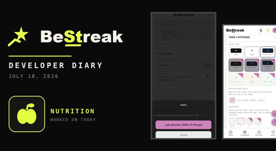 BeStreak developer diary feature image 20260718