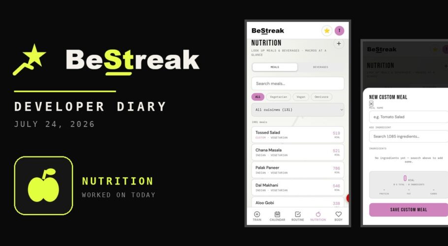 BeStreak developer diary feature image 20260724