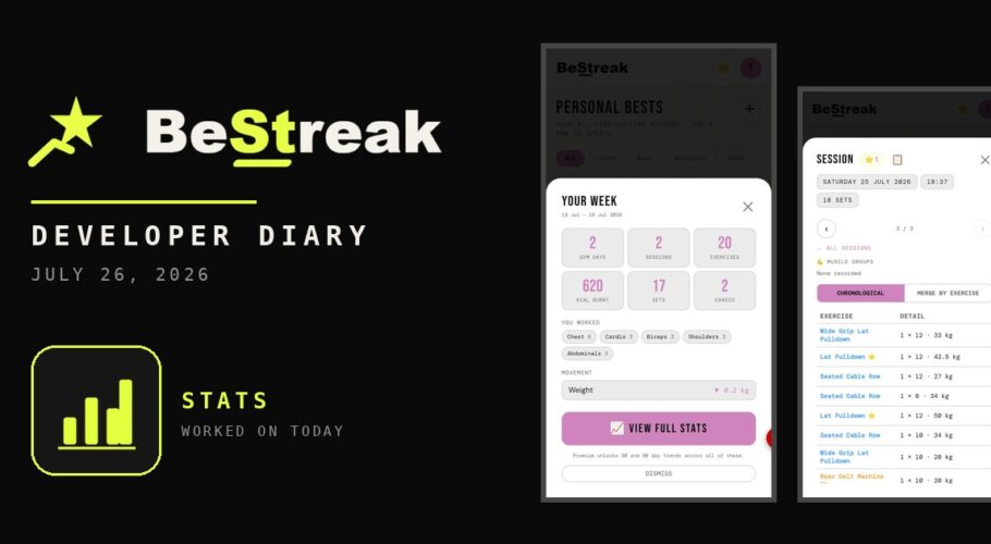 BeStreak developer diary feature image 20260726