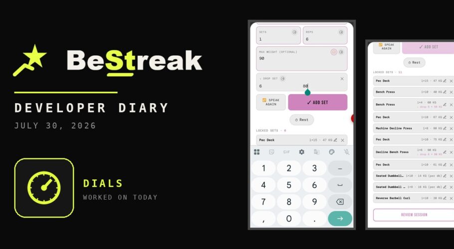 BeStreak developer diary feature image 20260730