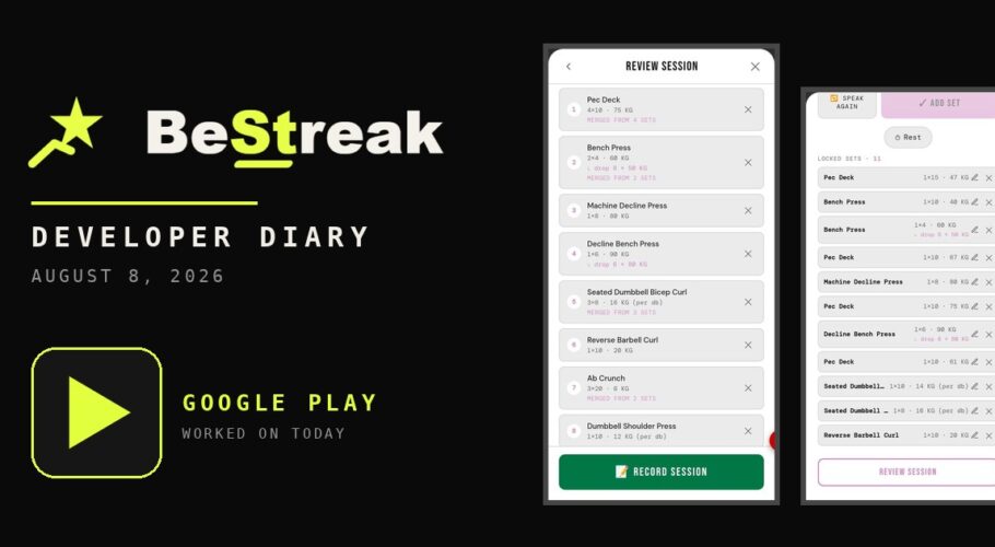 BeStreak developer diary feature image 20260808