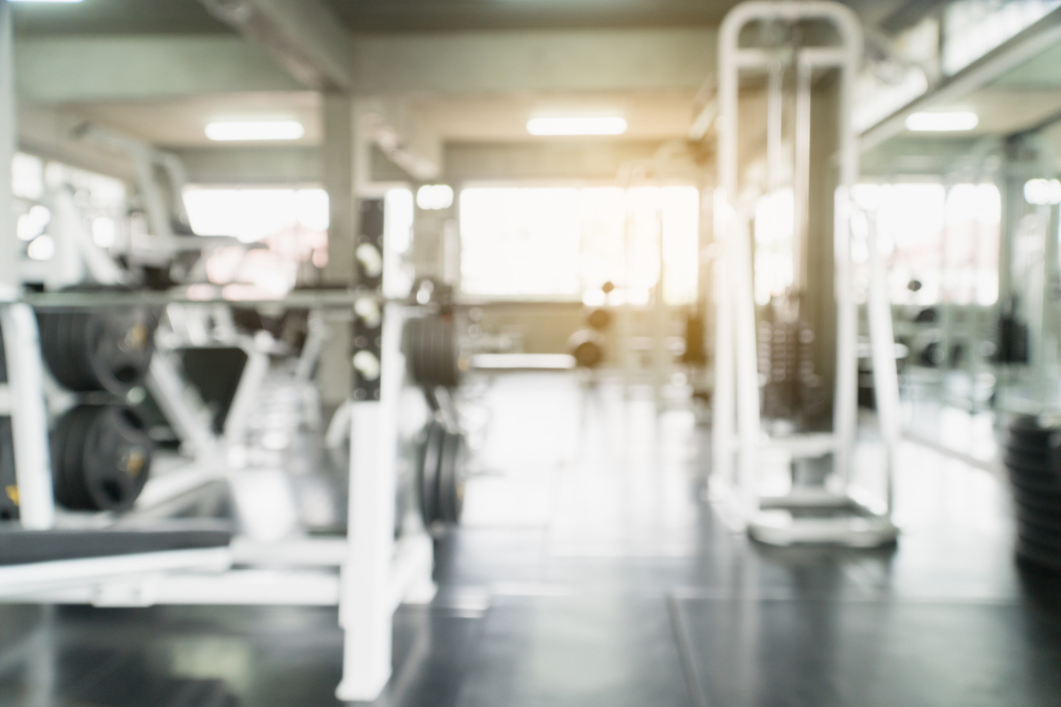 gym with equipment blurry fitness room