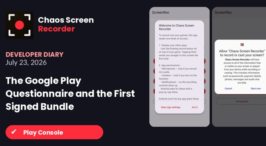 Chaos Screen Recorder Developer Diary featured image for 2026-07-23
