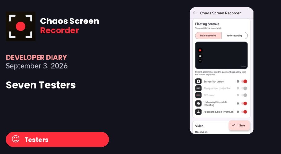 Chaos Screen Recorder Developer Diary featured image for 2026-09-03