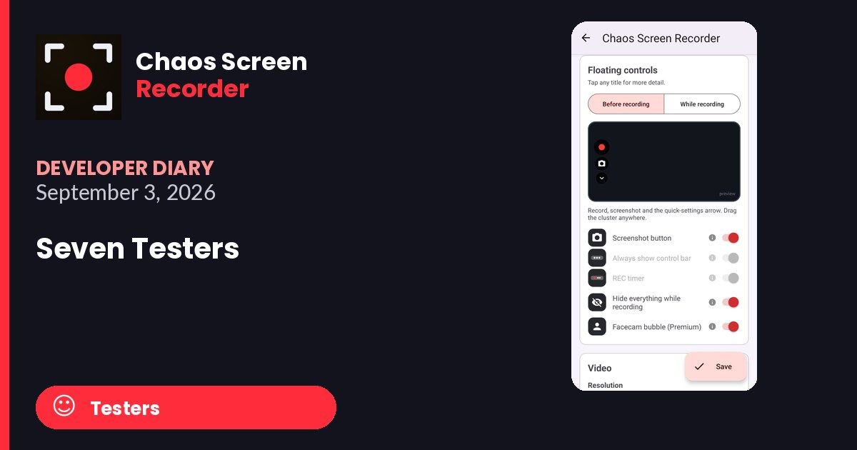 Chaos Screen Recorder Developer Diary featured image for 2026-09-03