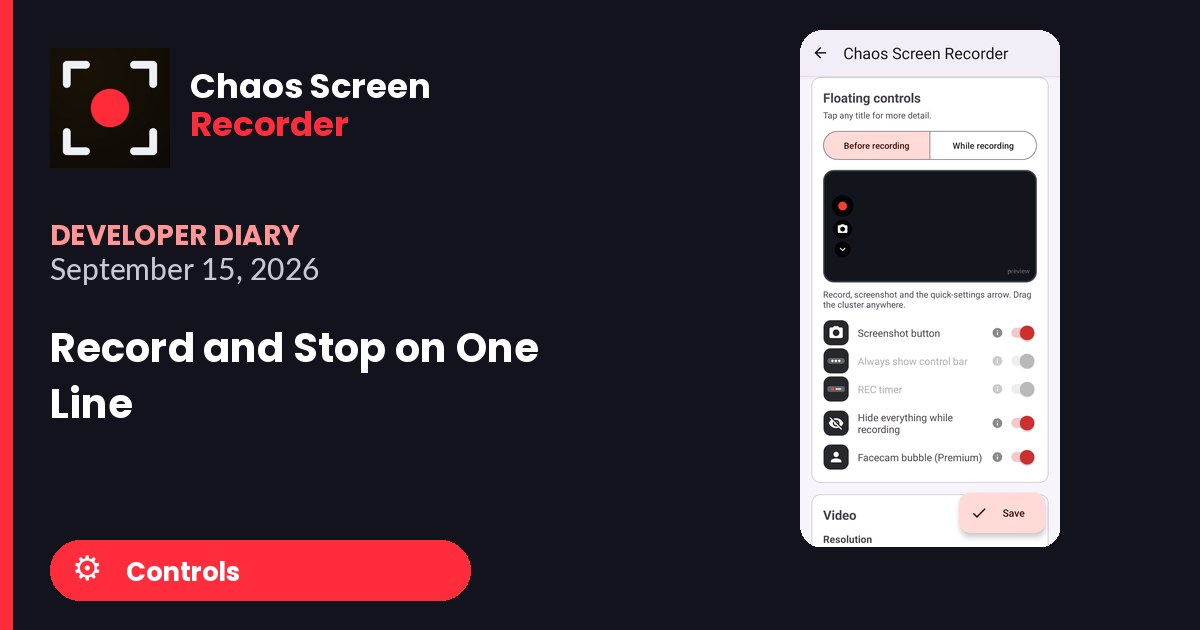 Chaos Screen Recorder Developer Diary featured image for 2026-09-15
