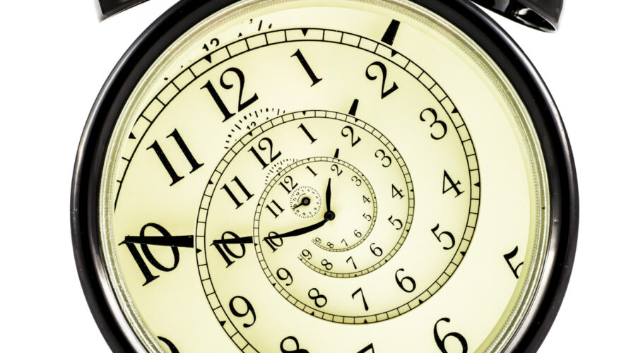detail used mechanical clock with hypnotic quadrant very flexible