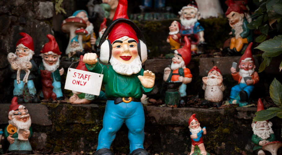 group different funny garden gnomes