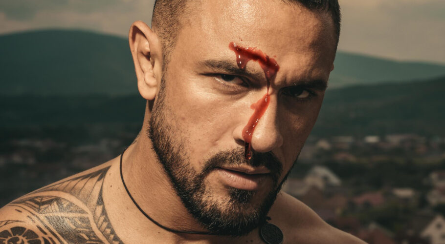 male scars boxing dangerous sports brutal fist fighter blood strong look man