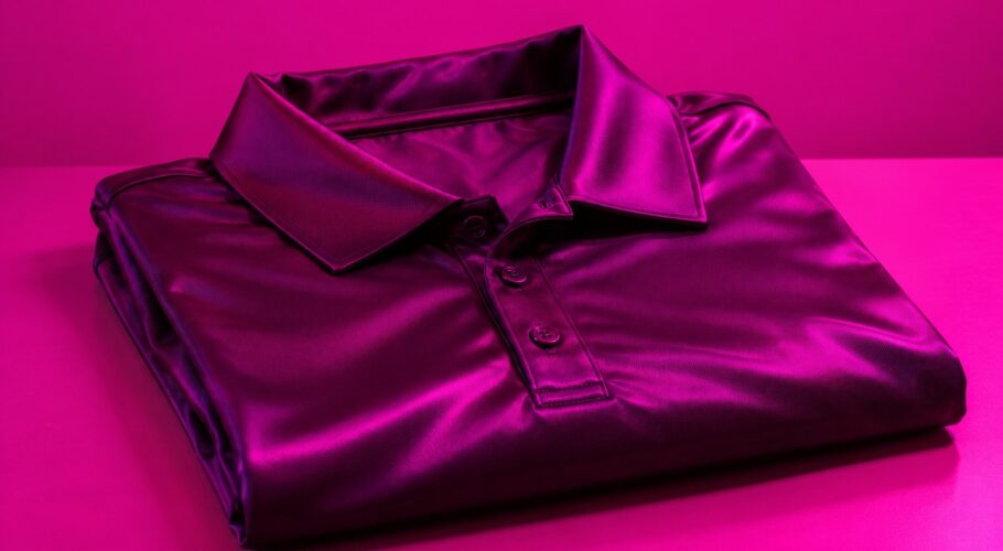 Shiny folded club shirt in magenta light