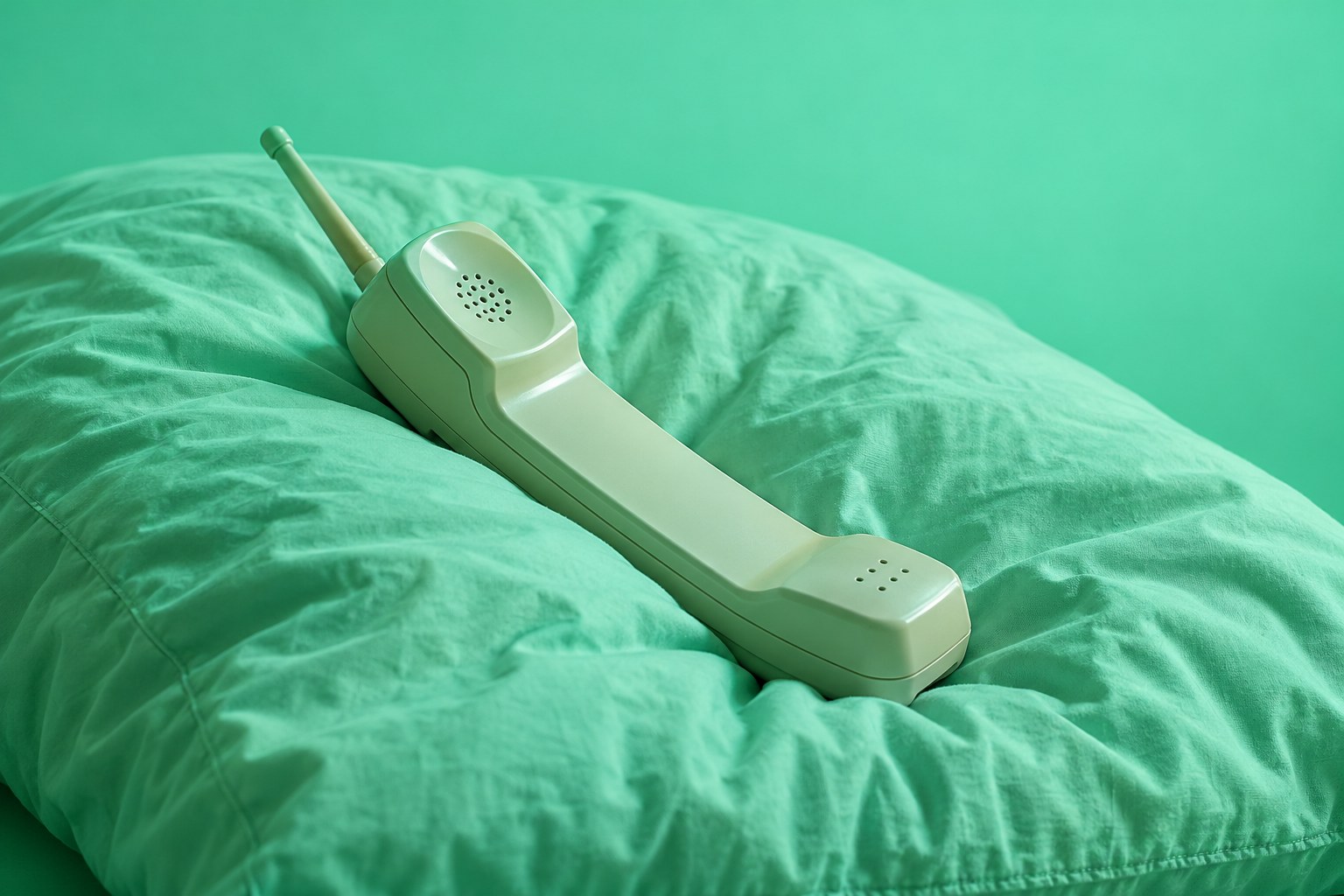 Cordless phone on a pillow