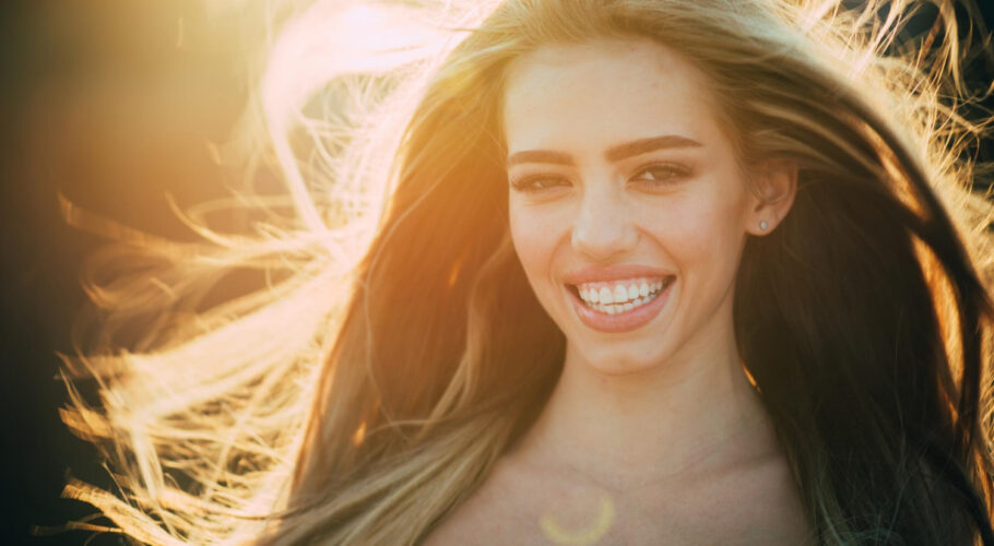 sexy girl sensual woman makeup hair style trendy look beauty fashion long healthy hair happy lyssa