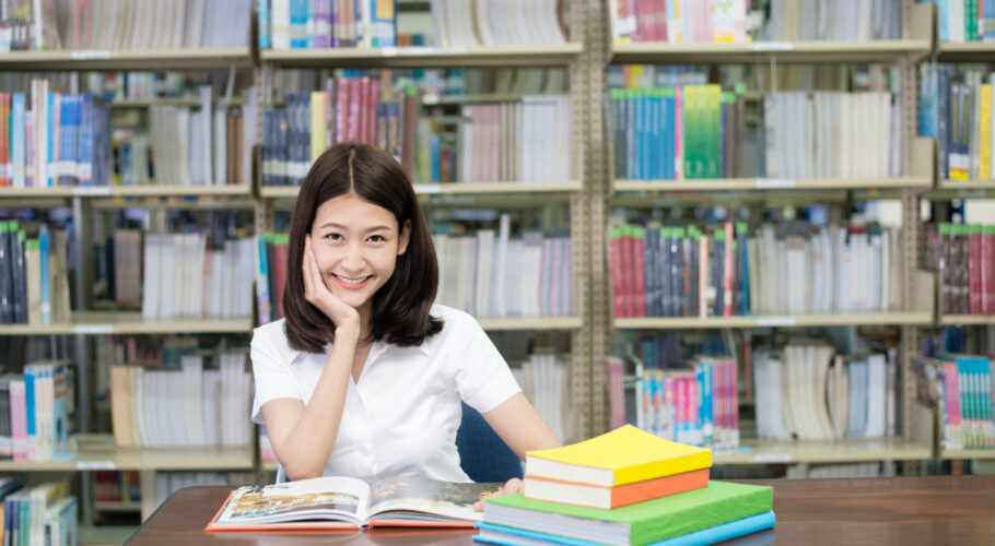 student uniform reading book learning library university chinese asian