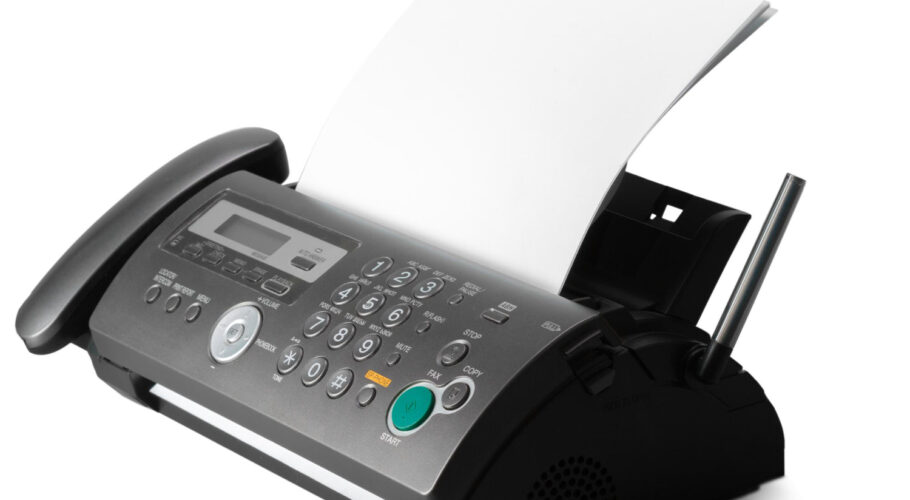 retro telephone and fax machine at CES